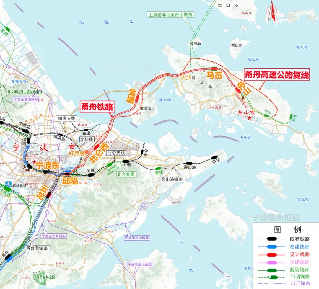 甬舟铁路最新路线图详解